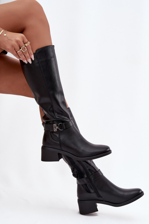 riscaldamento stivali da donna Klocke con cinghie Sergio Leone KZ25826 colore nero riscaldamento stivali da donna Klocke con cinghie Sergio Leone KZ25826 colore nero