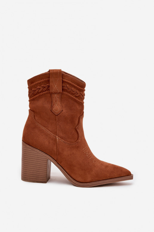 stivali stile coAboy Femminile con i tacchi colore marrone Jessa