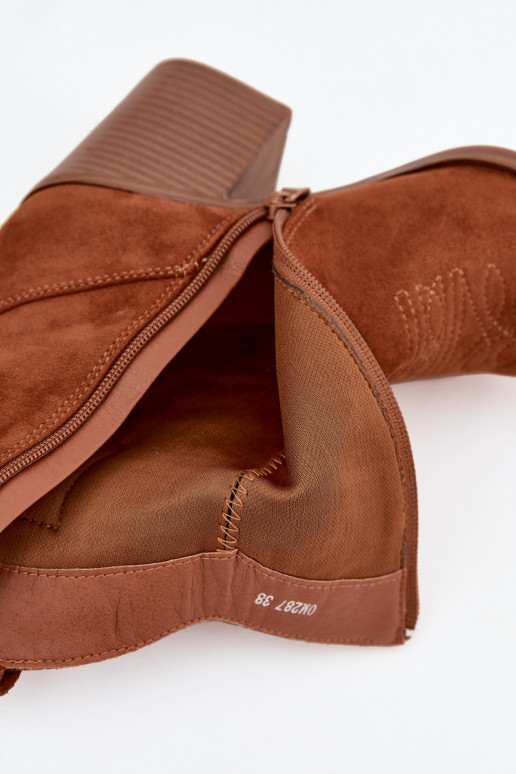 stivali stile coAboy Femminile con i tacchi colore marrone Jessa