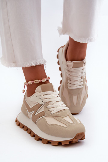Scarpe modello sneakers scarpe da ginnastica Femminile beige Kalelia