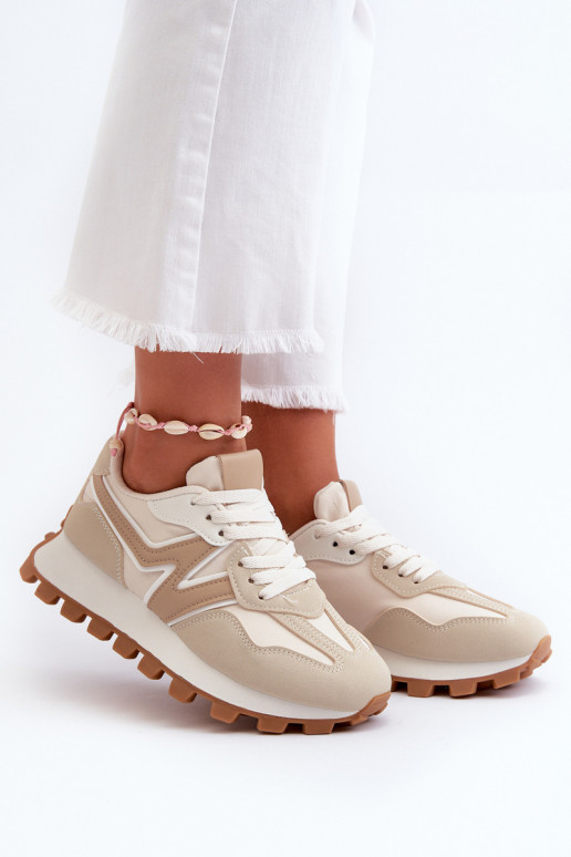 Scarpe modello sneakers scarpe da ginnastica Femminile beige Kalelia
