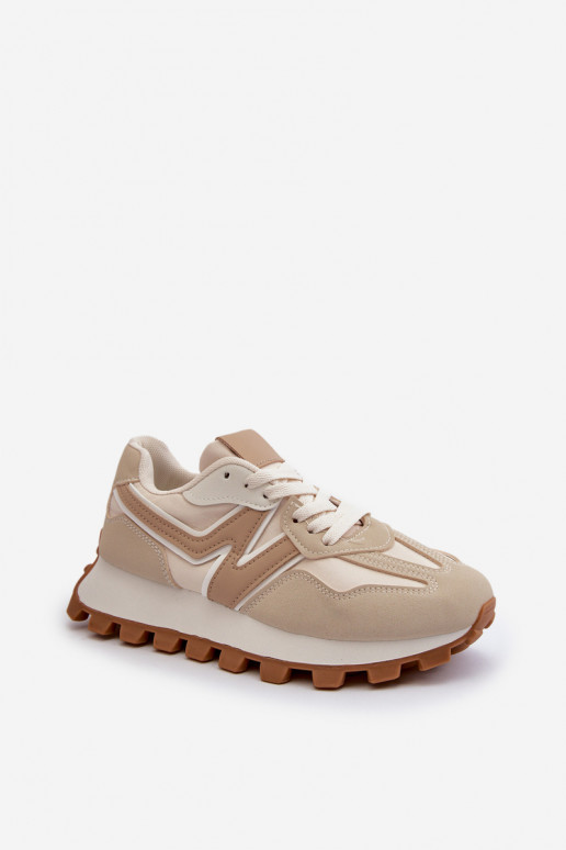 Scarpe modello sneakers scarpe da ginnastica Femminile beige Kalelia