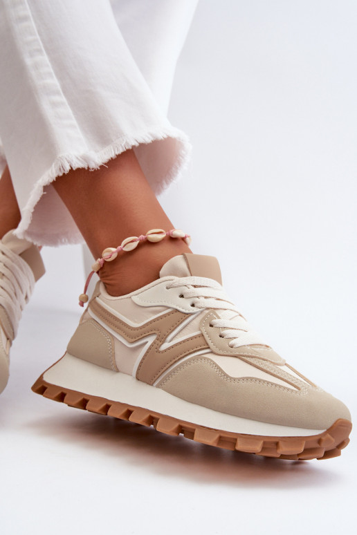 Scarpe modello sneakers scarpe da ginnastica Femminile beige Kalelia