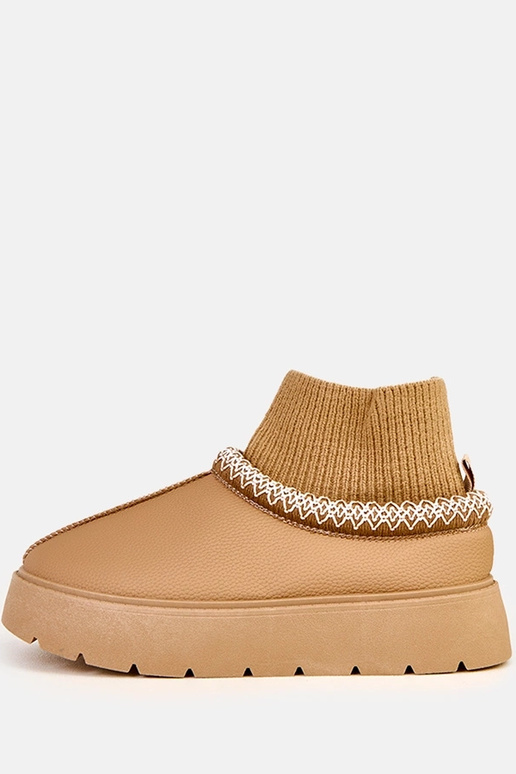 Stivali da neve marroni con gambale a... Stivali da neve marroni con gambale a...