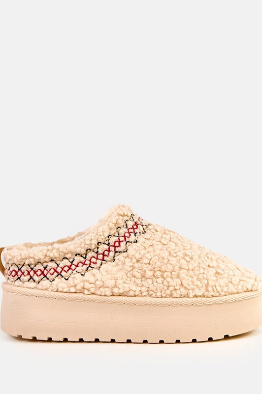 Stivali da neve beige bassi con... Stivali da neve beige bassi con...