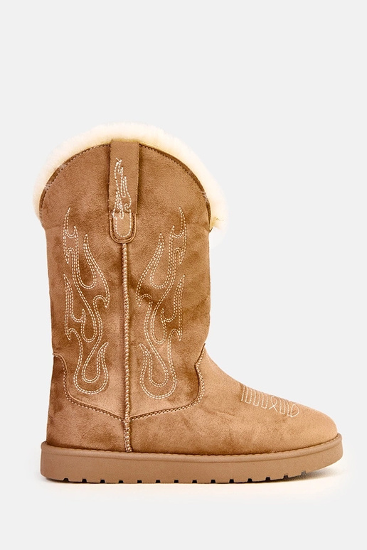 Stivali da neve beige scuro con... Stivali da neve beige scuro con...