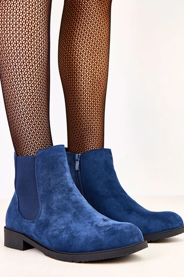 Stivaletti blu scuro flat...