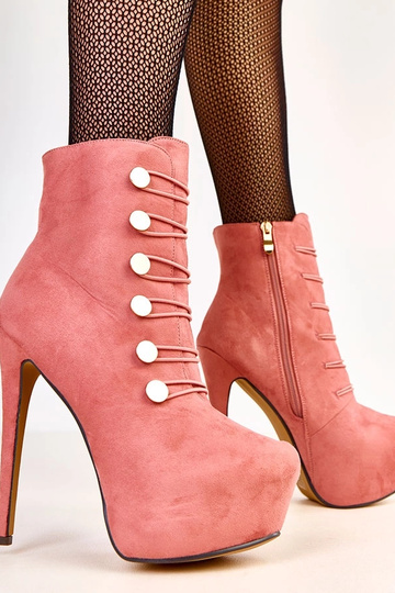 Stivaletti rosa con bottoni dorati Courtney 2