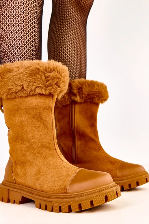 Stivaletti color sabbia con gambale...