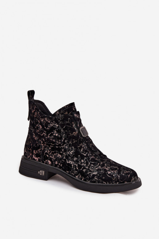 StivaliAbilitatoturalnego dalla pelle scamosciatau Con tacco basso D&A CR52-713 nero e marrone