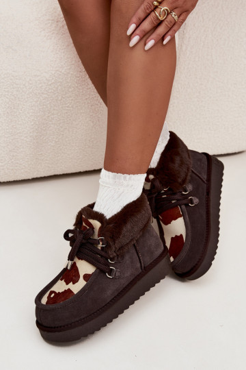 Stivali da neve FemminileAbilitatoturalnego dalla pelle scamosciatau Łaty D.Franklin DFSH375008 CzekoladoAe