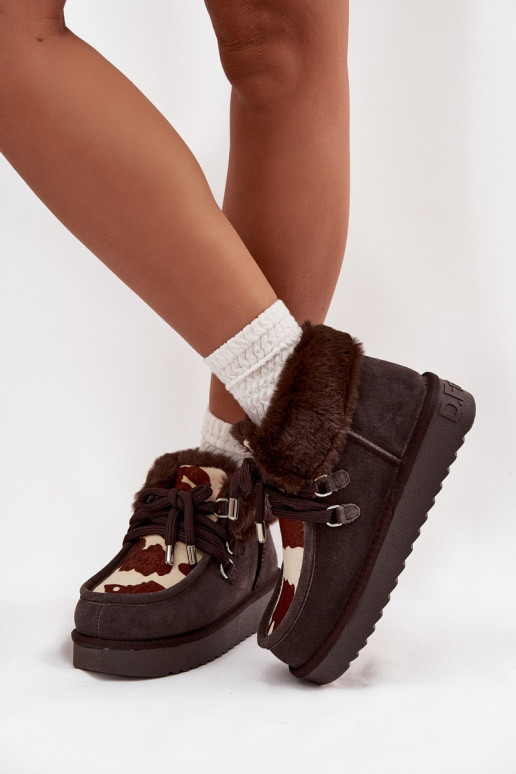 Stivali da neve FemminileAbilitatoturalnego dalla pelle scamosciatau Łaty D.Franklin DFSH375008 CzekoladoAe