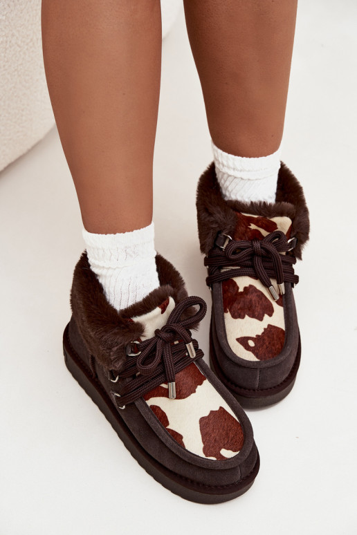 Stivali da neve FemminileAbilitatoturalnego dalla pelle scamosciatau Łaty D.Franklin DFSH375008 CzekoladoAe