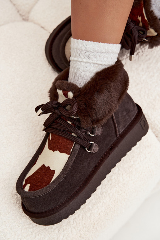 Stivali da neve FemminileAbilitatoturalnego dalla pelle scamosciatau Łaty D.Franklin DFSH375008 CzekoladoAe