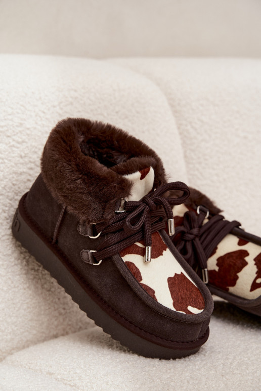 Stivali da neve FemminileAbilitatoturalnego dalla pelle scamosciatau Łaty D.Franklin DFSH375008 CzekoladoAe