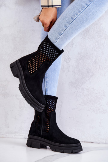 Pelle Stivaletti da lavoro Nicole colore nero 2711 2