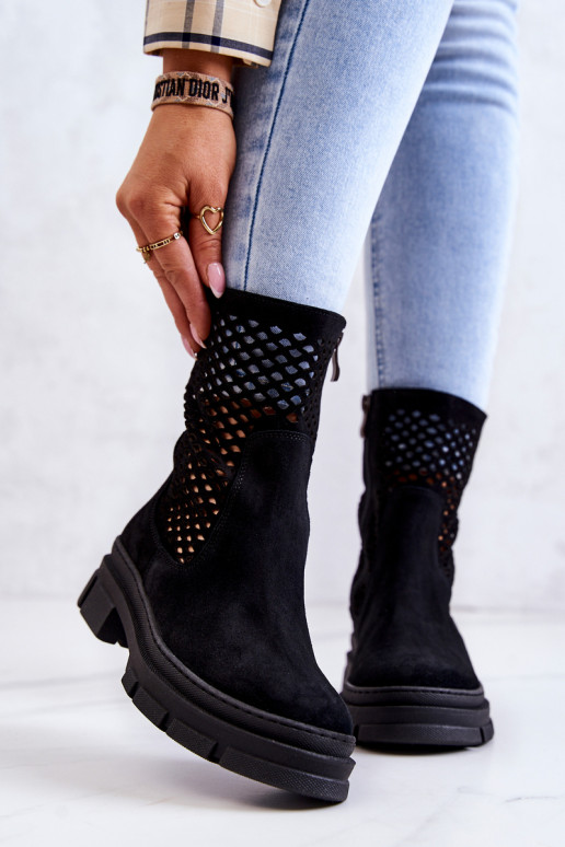 Pelle Stivaletti da lavoro Nicole colore nero 2711 Pelle Stivaletti da lavoro Nicole colore nero 2711