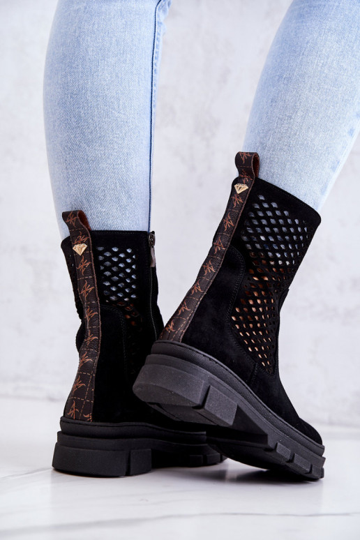 Pelle Stivaletti da lavoro Nicole colore nero 2711 Pelle Stivaletti da lavoro Nicole colore nero 2711