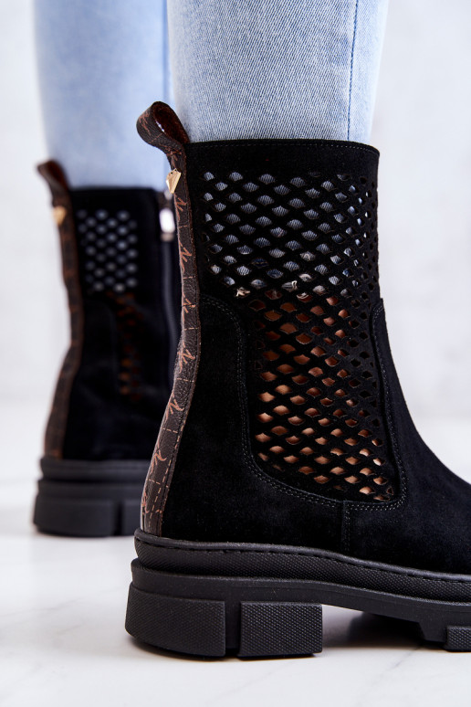 Pelle Stivaletti da lavoro Nicole colore nero 2711 Pelle Stivaletti da lavoro Nicole colore nero 2711