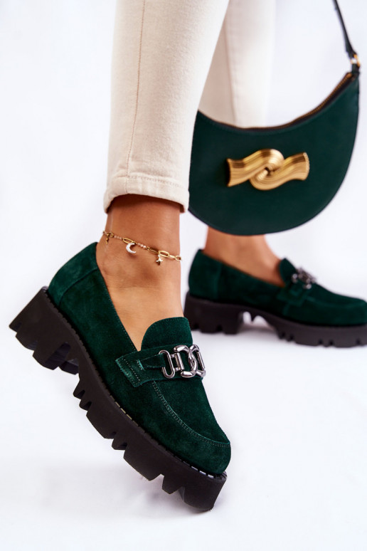 dalla pelle scamosciata scarpe con ornamenti Laura Messi 2489 colore verde dalla pelle scamosciata scarpe con ornamenti Laura Messi 2489 colore verde