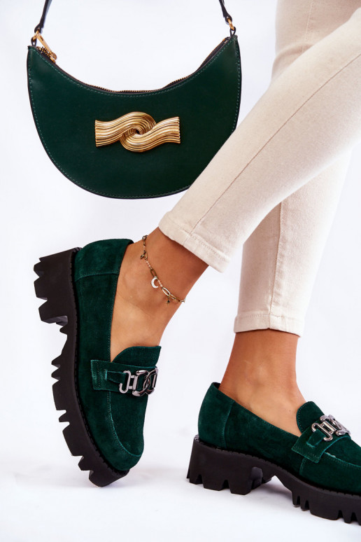 dalla pelle scamosciata scarpe con ornamenti Laura Messi 2489 colore verde dalla pelle scamosciata scarpe con ornamenti Laura Messi 2489 colore verde