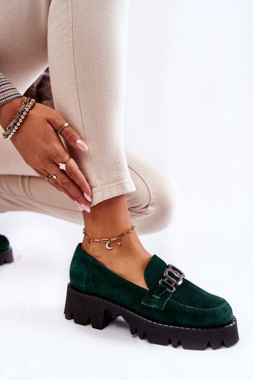 dalla pelle scamosciata scarpe con ornamenti Laura Messi 2489 colore verde dalla pelle scamosciata scarpe con ornamenti Laura Messi 2489 colore verde