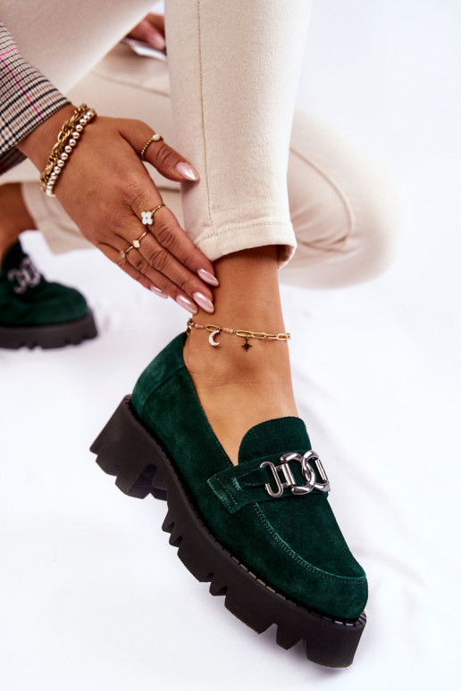 dalla pelle scamosciata scarpe con ornamenti Laura Messi 2489 colore verde dalla pelle scamosciata scarpe con ornamenti Laura Messi 2489 colore verde