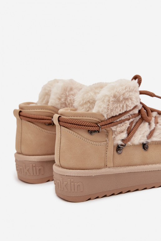 Stivali da neve Infantile Gioventù con una pelliccia D.Franklin DFSH370011 beige