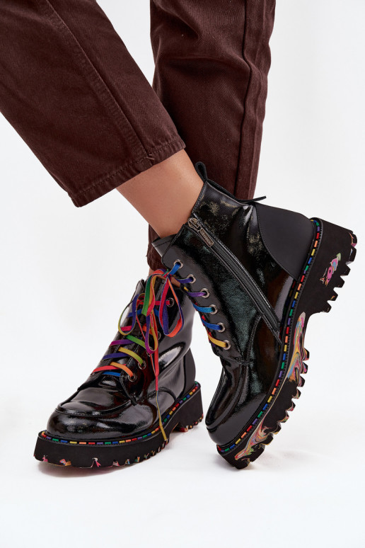 Pelle con effetto vernice Stivali da donna Artiker 57C0064 colore nero Pelle con effetto vernice Stivali da donna Artiker 57C0064 colore nero