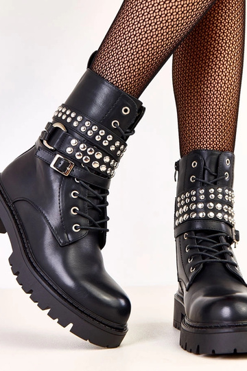 Scarpe da trekking nere delle donne con elementi decorativi Ladora 2