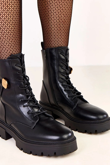 Scarpe da trekking nere delle donne con orsetto dorato Valery