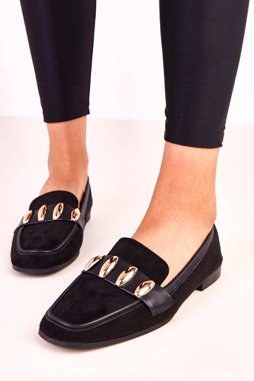 Ballerine eleganti nere con decorazione dorata Klesa 2