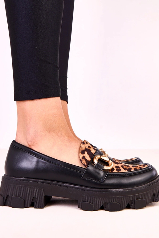 Mocassini neri con accento a stampa... Mocassini neri con accento a stampa...