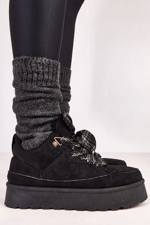 Scarpe sportive nere calde con lacci...