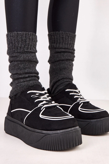 Scarpe sportive nere calde con piattaforma Vargas