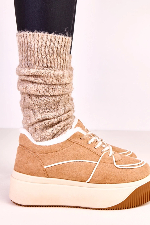 Scarpe sportive marroni calde con...