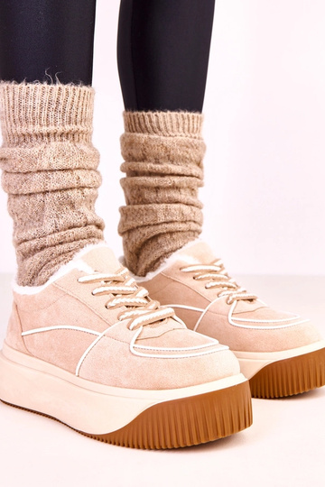 Scarpe sportive color sabbia calde con piattaforma Vargas