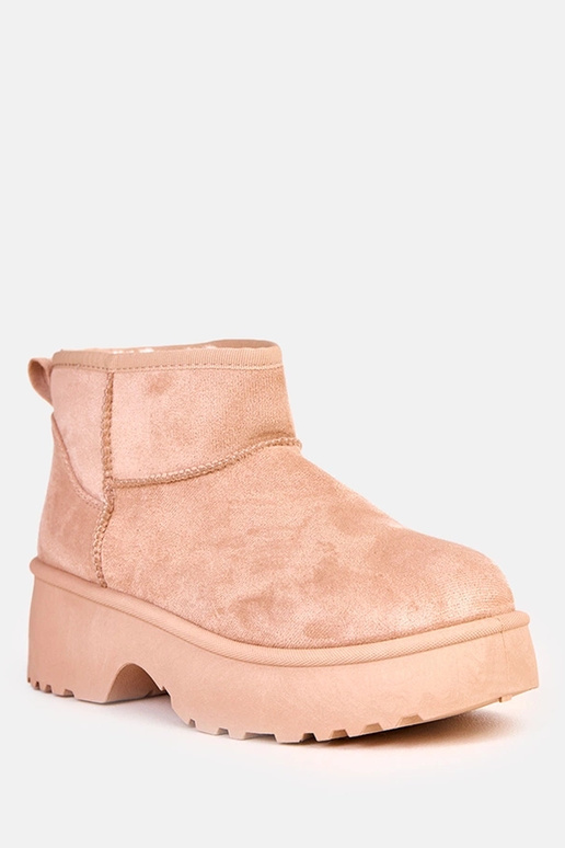 Stivali da neve beige bassi in... Stivali da neve beige bassi in...