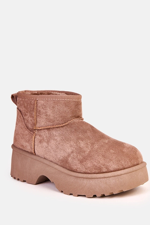 Stivali da neve beige scuri bassi in... Stivali da neve beige scuri bassi in...