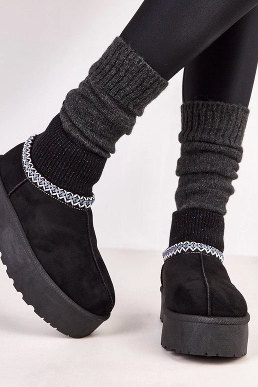 Stivali da neve neri bassi con... Stivali da neve neri bassi con...