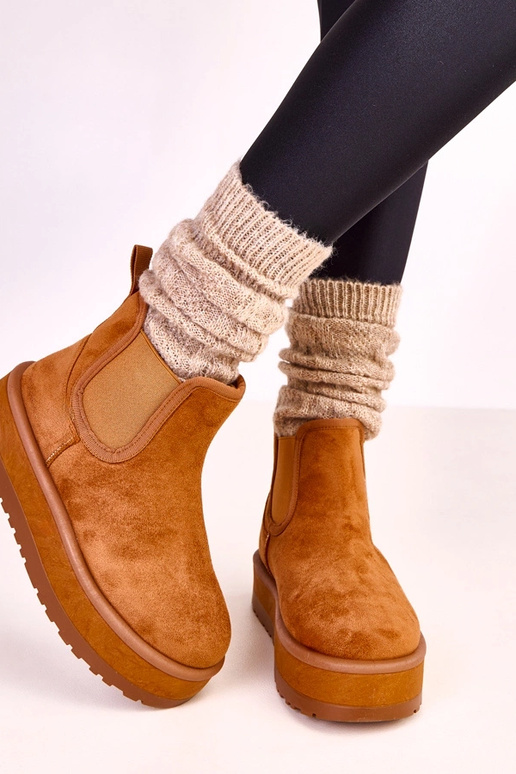 Stivali da neve marroni bassi con... Stivali da neve marroni bassi con...