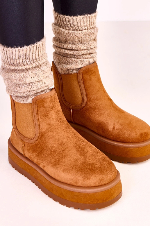 Stivali da neve marroni bassi con... Stivali da neve marroni bassi con...