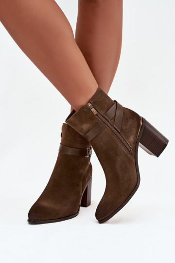 Stivali da donnaAbilitatoturalnego dalla pelle scamosciatau con i tacchi riscaldamento Sergio Leone BT25384-S colore kaki