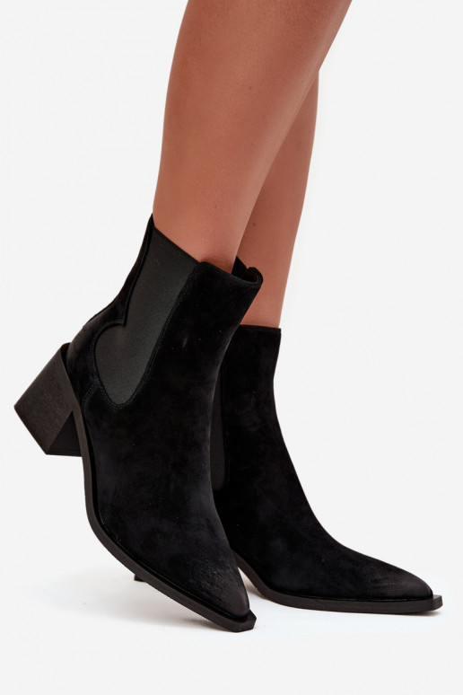 Pelle dalla pelle scamosciata Stivali con riscaldamento interno Artiker 57C0049 colore nero