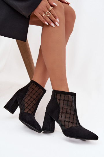 Stivaletti da donna con rete D&A LZ52-944 color nero