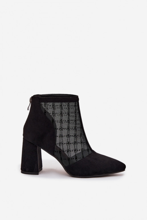 Stivaletti da donna con rete D&A LZ52-944 color nero