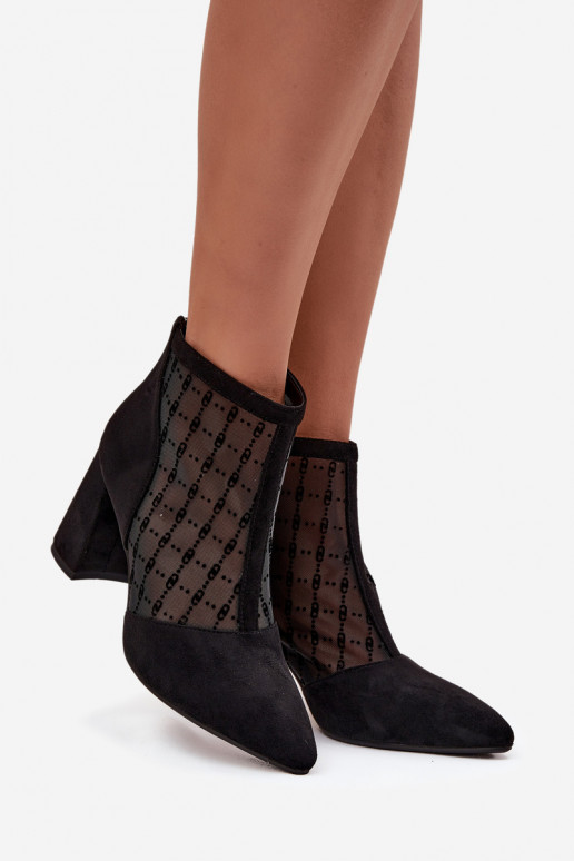 Stivaletti da donna con rete D&A LZ52-944 color nero