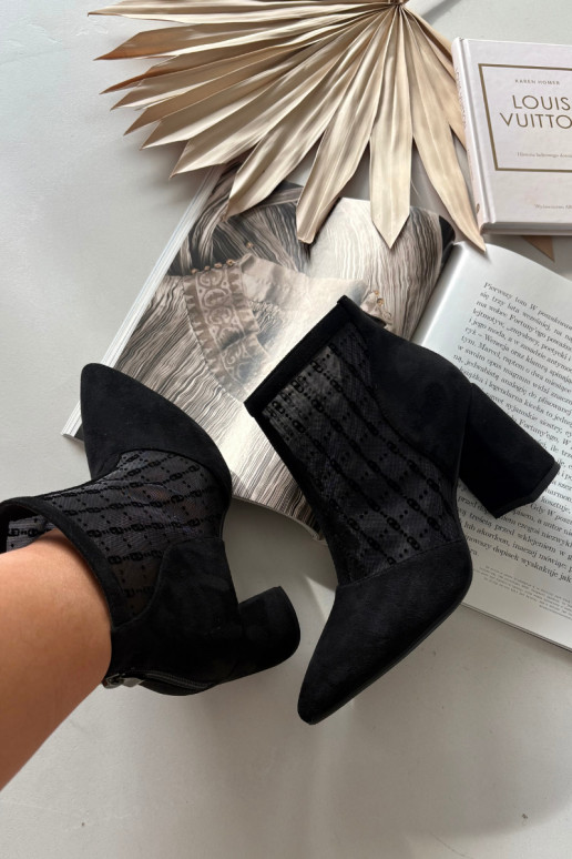 Stivaletti da donna con rete D&A LZ52-944 color nero