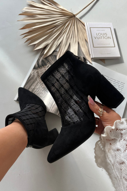 Stivaletti da donna con rete D&A LZ52-944 color nero