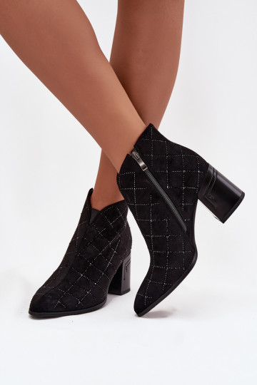 Stivaletti da donna con decorazione D&A MR52-133 color nero 2